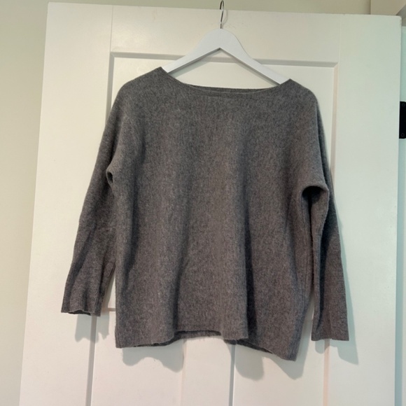 GARNET HILL GRAY WOMEN'S BOAT NECK 3/4 SLEEVE CASHMERE SWEATER SMALL S - Picture 5 of 8